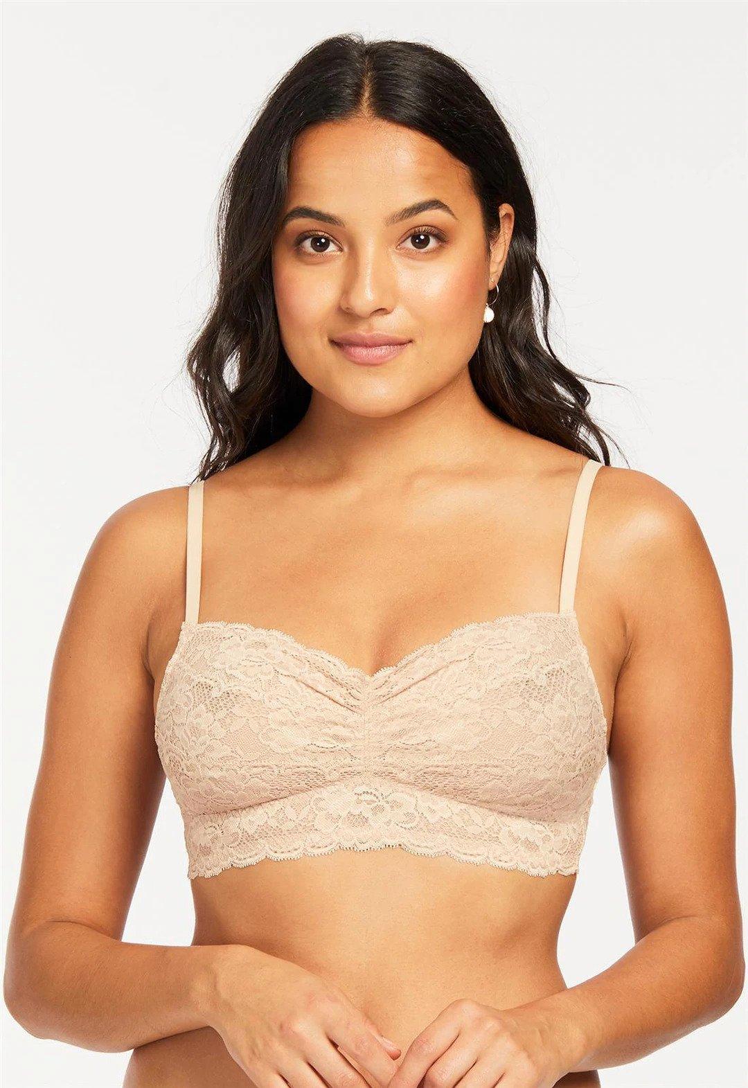 Willow & Root Lace Trim Bralette - Women's Bandeaus/Bralettes in Cafe Au  Lait