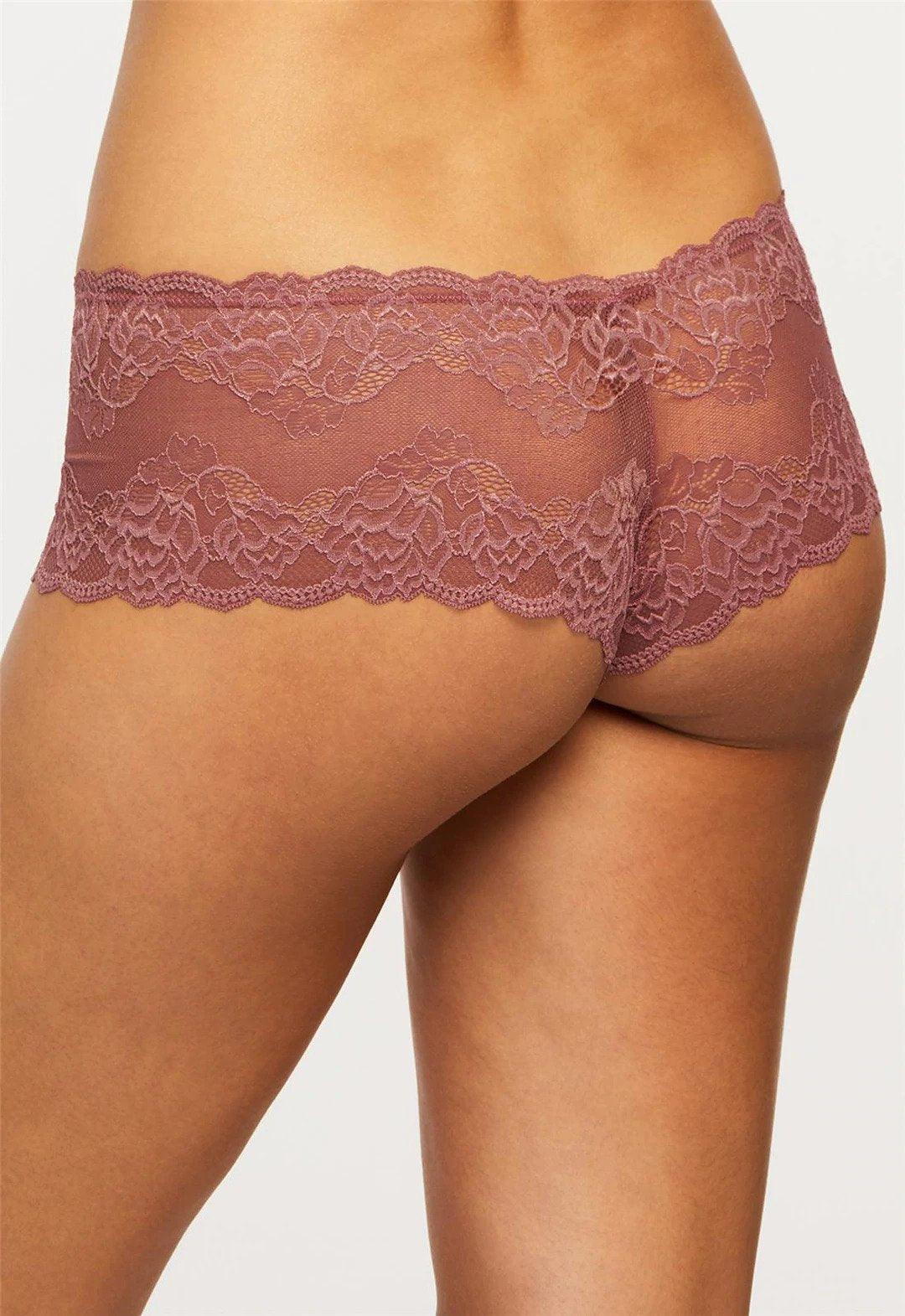 Rose Lace-Trim High-Leg Cheeky Panty