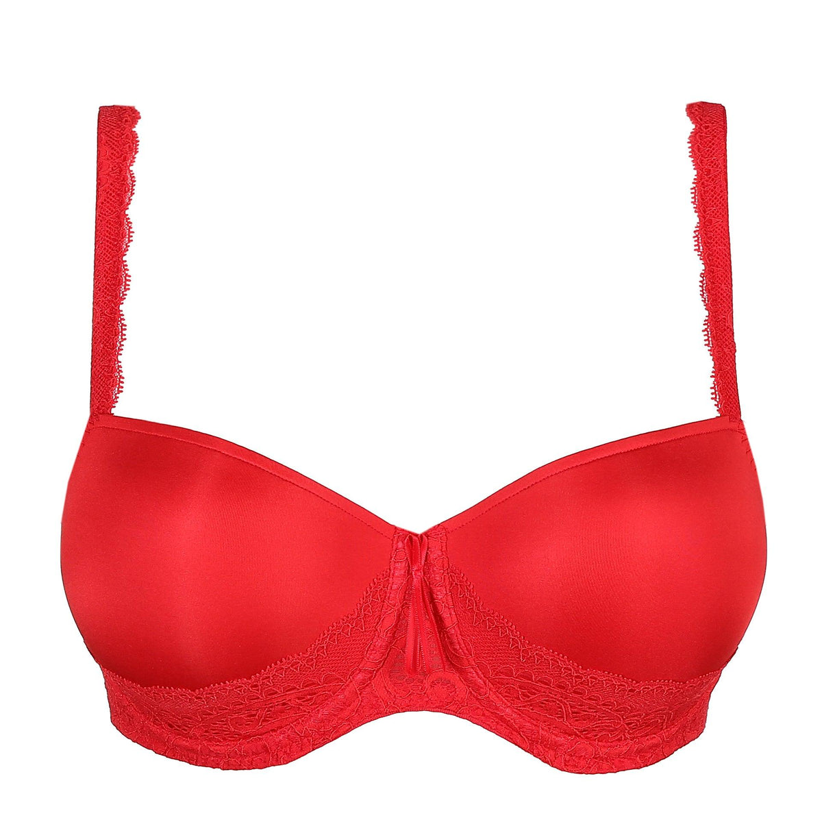 CHAINSTORE RED LACE UNDERWIRED MOULDED PUSH UP BALCONY BRA SIZE