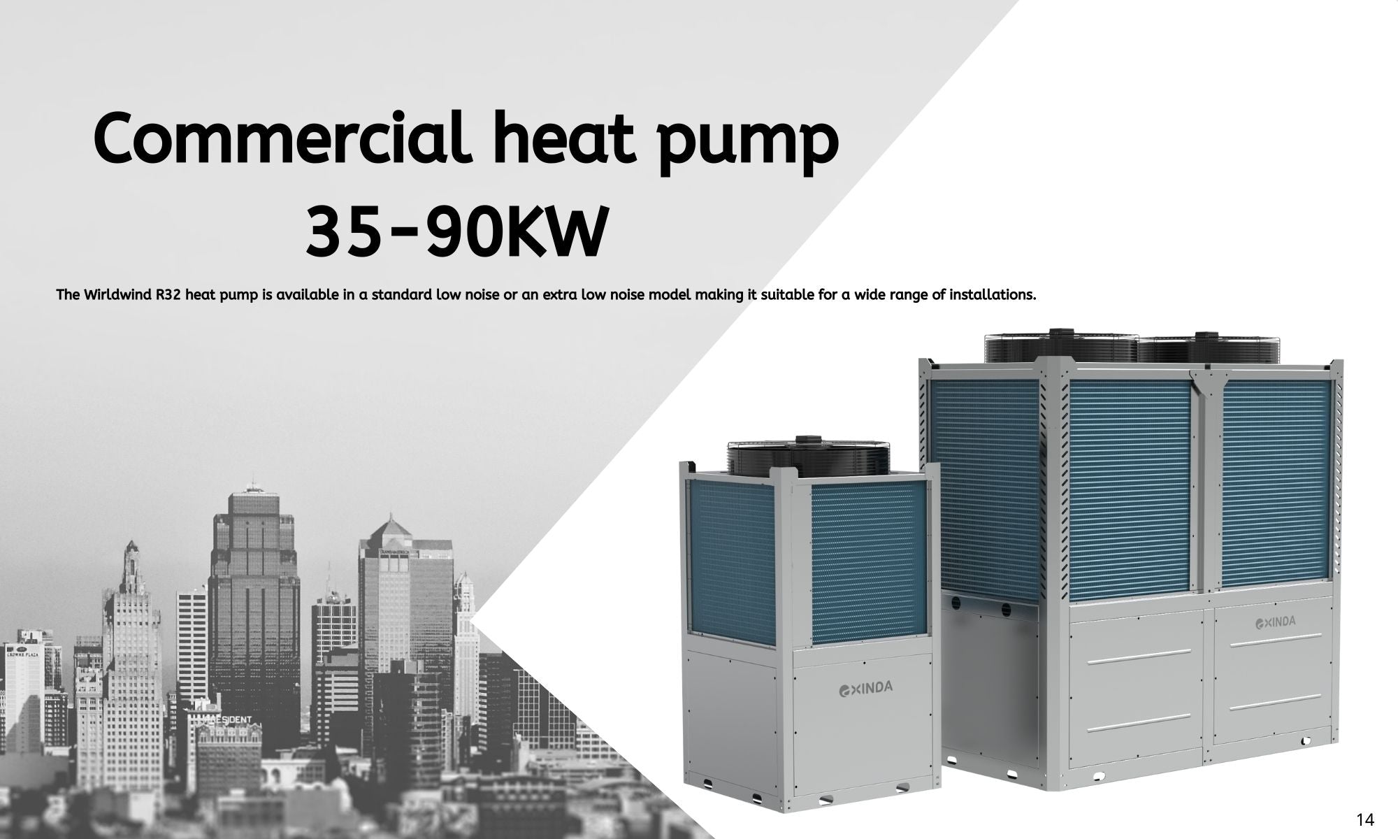 Exinda commercial heating hot water heat pump