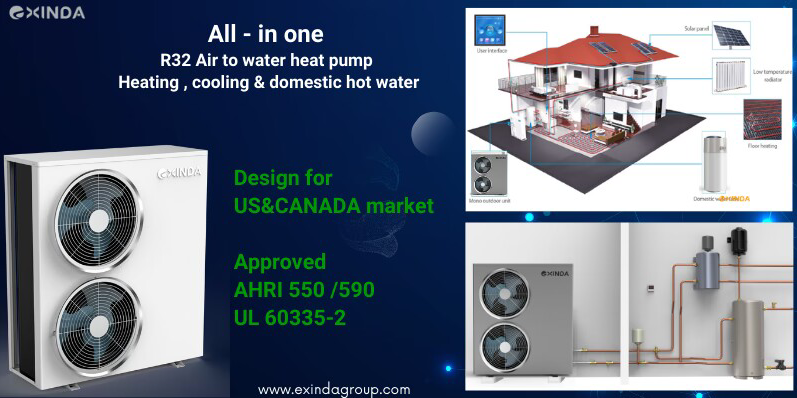 Exinda heating and cooling equipment, heat pump, air source heat pump