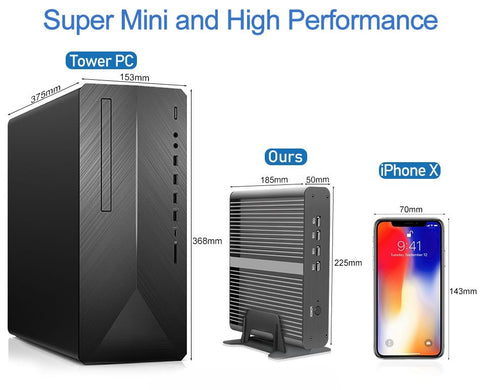 Fanless Intel Mini PC Core i7 1255U i5 1235U  Gaming Office  Micro Desktop Computer 8*USB HD DP 4K - MackTechBiz