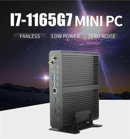 Fanless Intel Mini PC Core i7 1255U i5 1235U  Gaming Office  Micro Desktop Computer 8*USB HD DP 4K - MackTechBiz