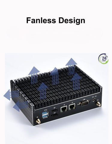 10th gen Fanless Mini PC Celeron 4205U  i7 10510u i5 10210u NVME SSD SATA Home Office Computer Type-C HD DP 2 LAN - MackTechBiz