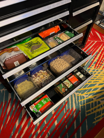 drawers for food in toolchest