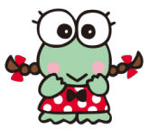 A sanrio character with green skin, is a frog, and named kerropi on Craiyon