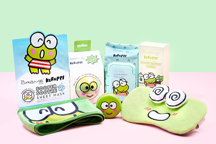 Keroppi-themed products from The Creme Shop