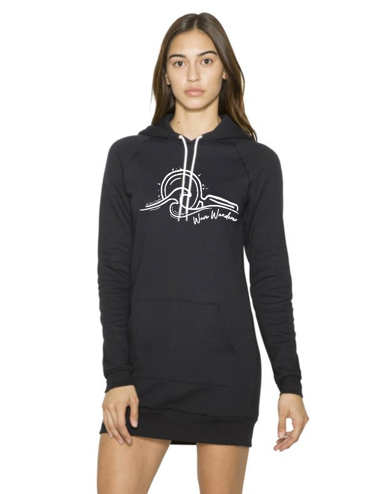 black hooded sweatshirt dress