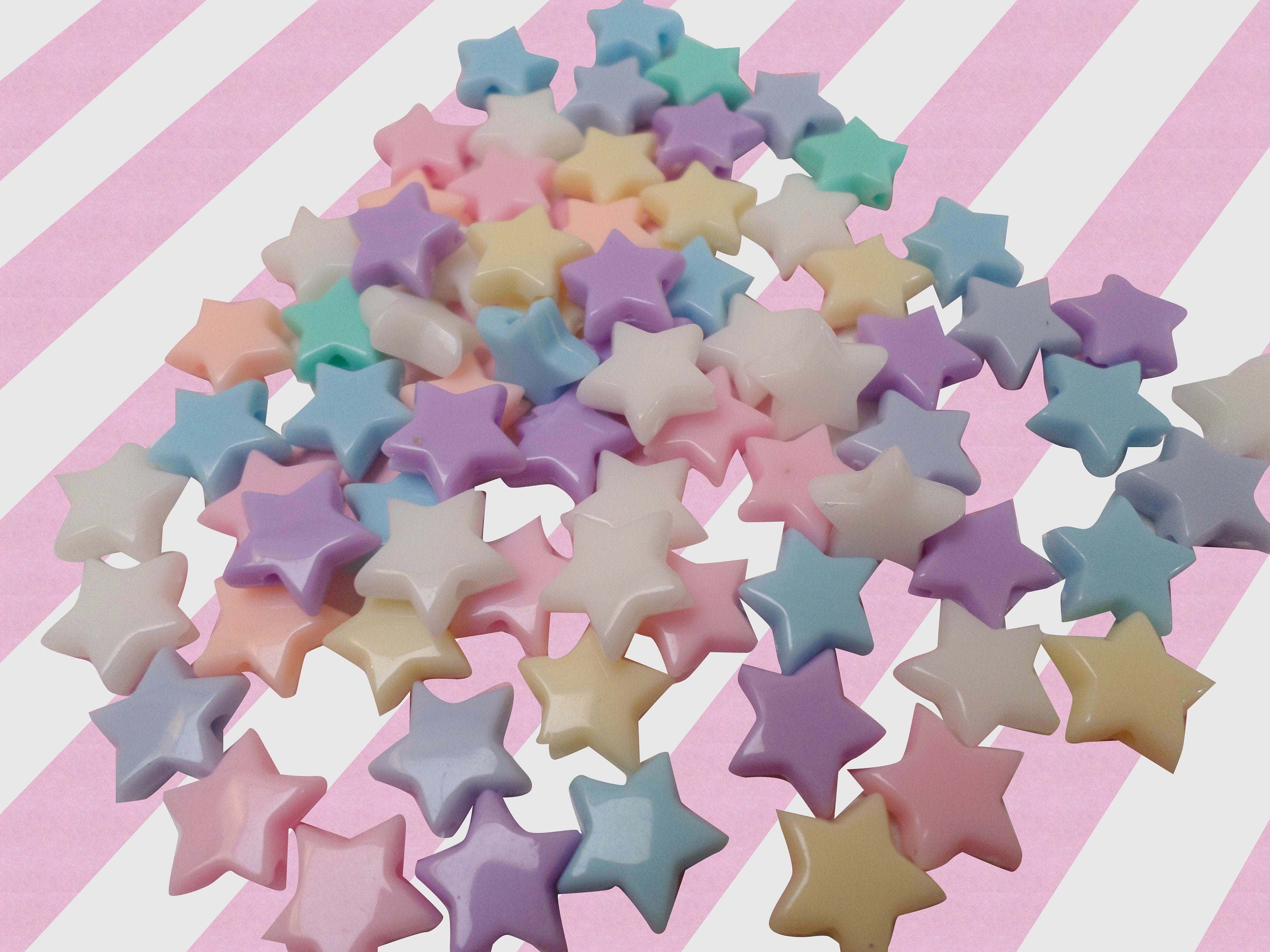 Pastel Star Beads: Kawaii Mix for Cute Jewelry Creations