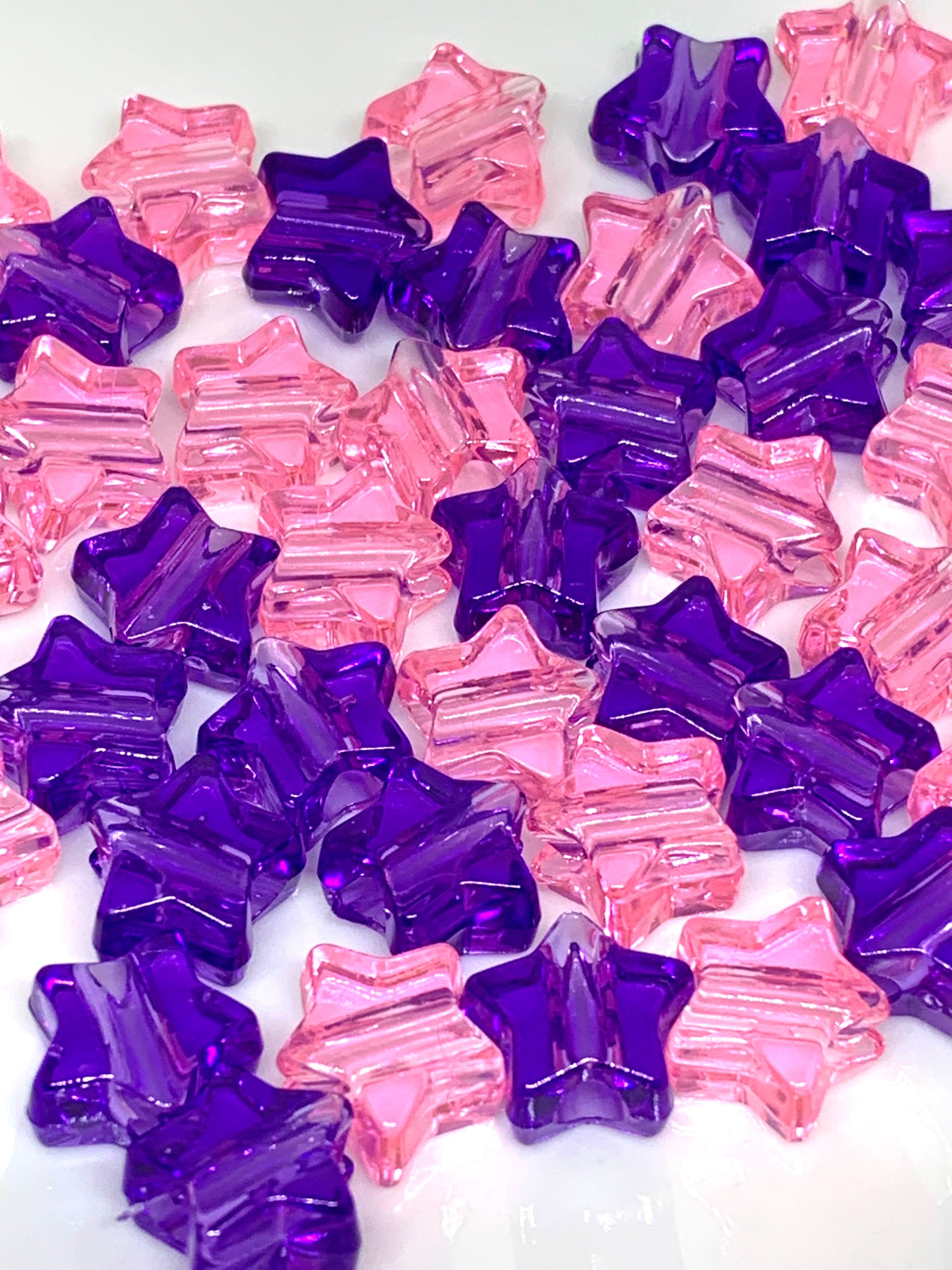 Pastel Purple Star Beads, Opaque Beads, Cute Beads for Bracelet, Star  Shaped Beads for Jewelry, Purple Spacer Beads