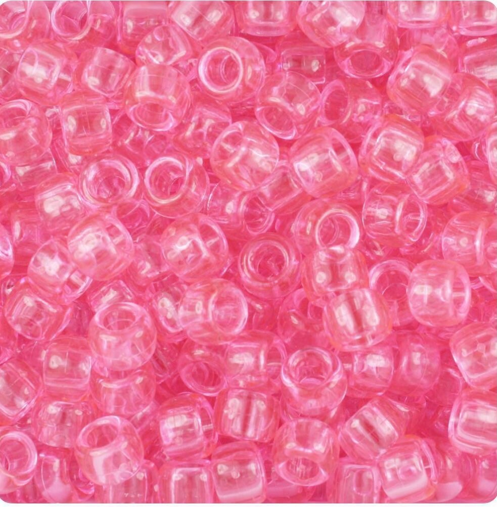 Clear Iridescent Pony Beads, AB Beads, Luminous Barrel Beads for