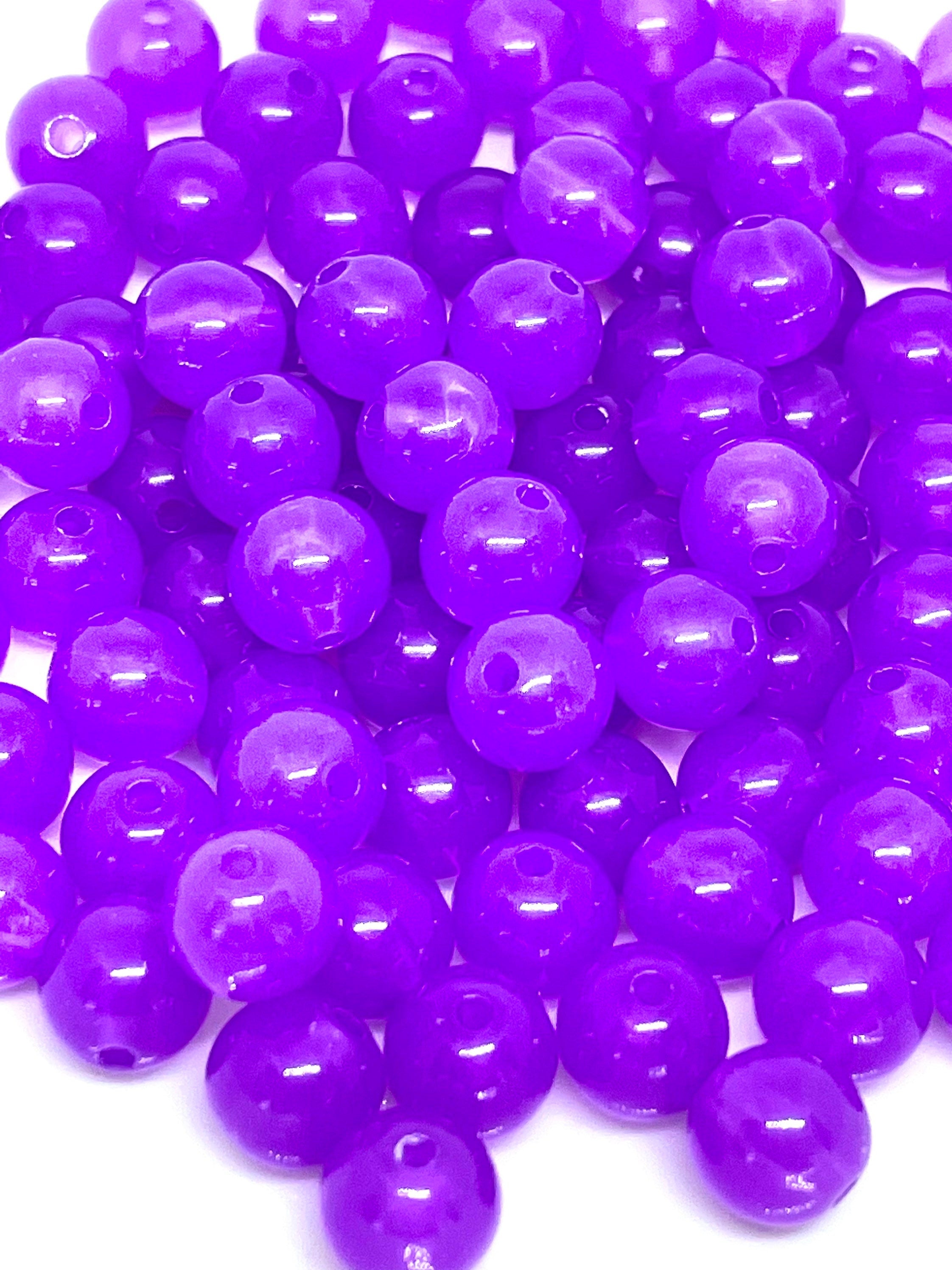 4mm Pastel Round Beads (Purple / 150pcs) Cute Bubble Gum Bead Loose Bead  Acrylic Plastic Bead Lovely Gum Ball Necklace Thread Bracelet F131