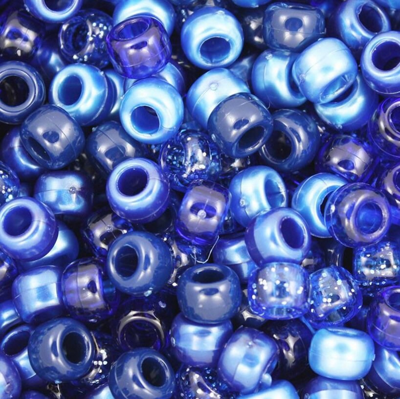 Ocean Blue Bead Assortment for Bracelet, Hair Beads, Necklace, Braid B