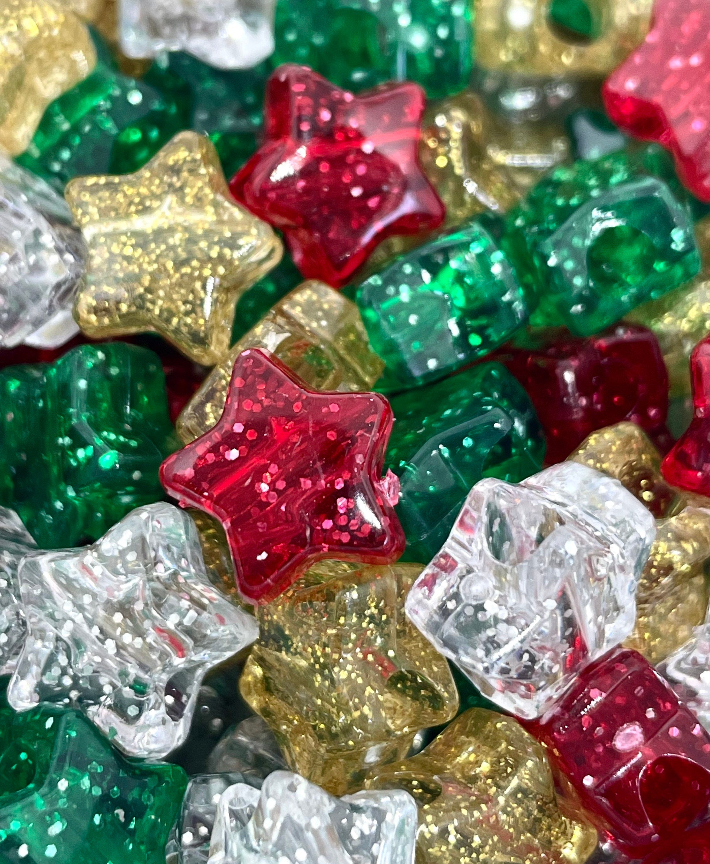 Sea Green Glitter Pony Beads for Jewelry Making, Kandi Bracelet, Spark