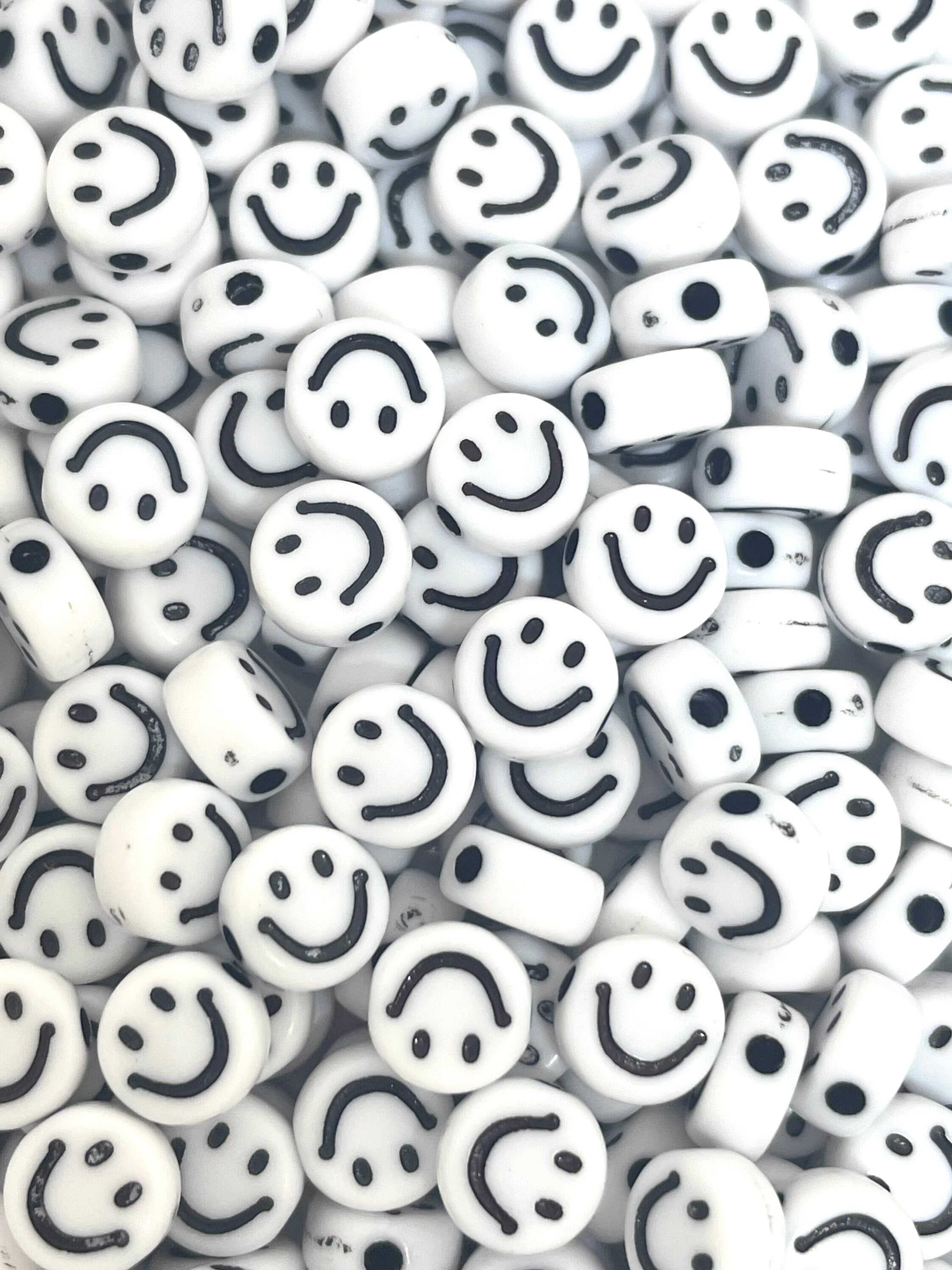 Pastel Smiley Face Beads, Emoji Charm, Happy Face Charm, Pendant