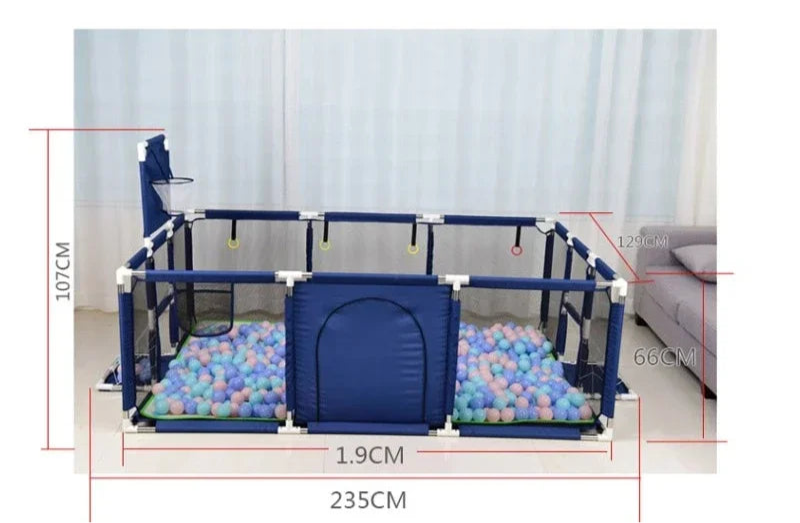 dimensions du parc bébé bleu