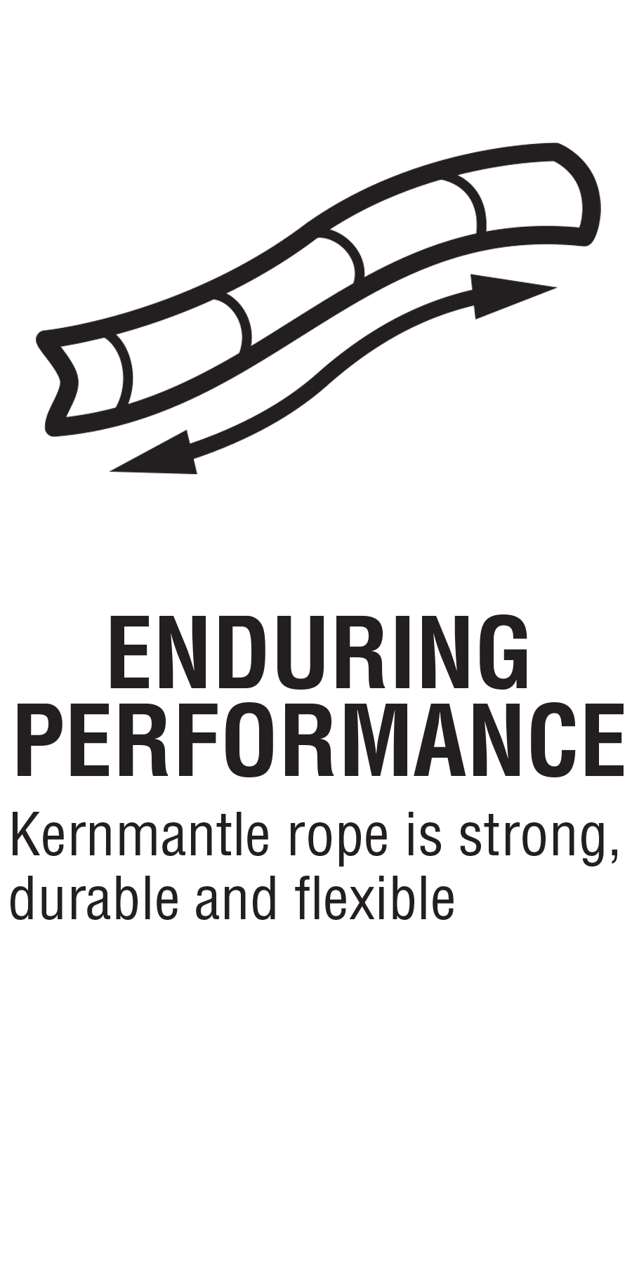 Kernmantle rope is strong, durable and flexible