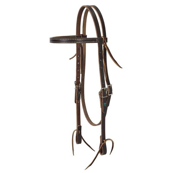 Dark Leather Reins with Latigo Lacing - Turquoise – Sandbur Tack