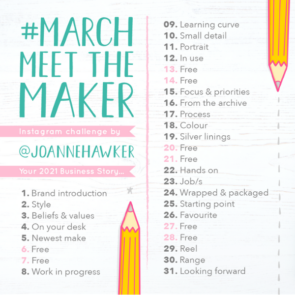 March Meet the Maker Prompts 2021