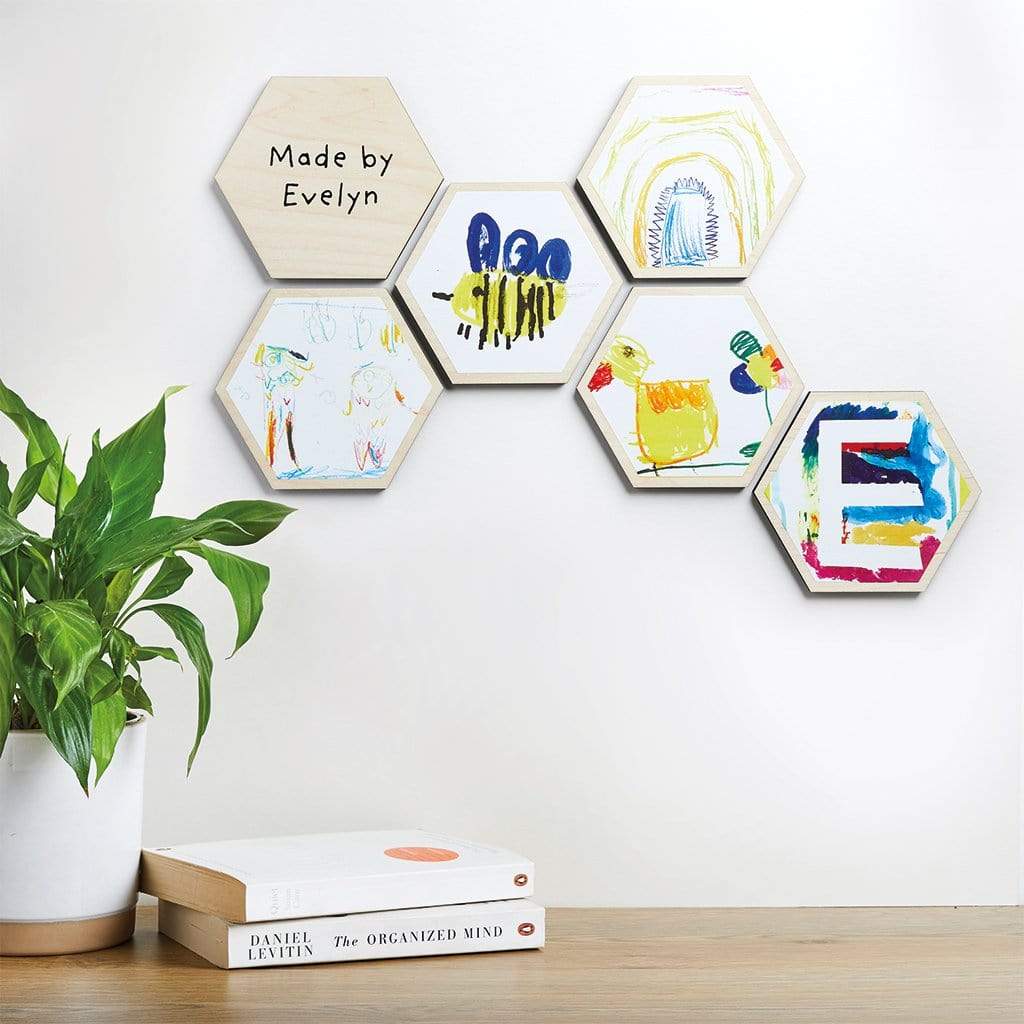 | Small Create Art Wall Wood Gift Personalised Love Hexagon Photo