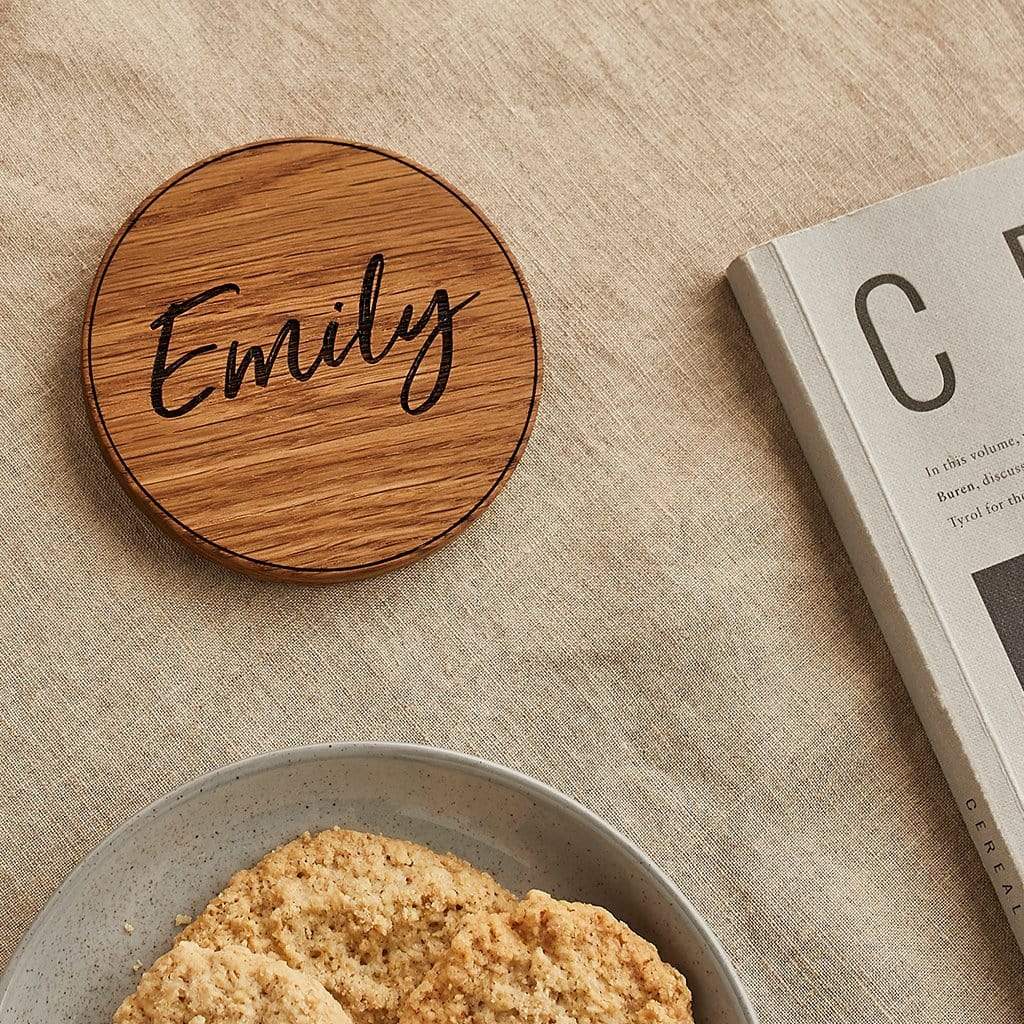 Personalised Wooden Christmas Pudding Coaster Set Christmas Table Decor  Family Christmas Coaster Set 