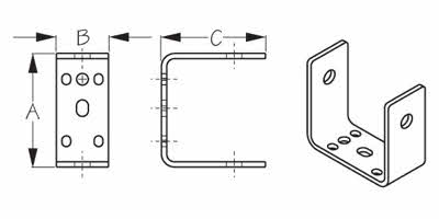 Stainless Steel Universal Rudder Gudgeon - Schematic