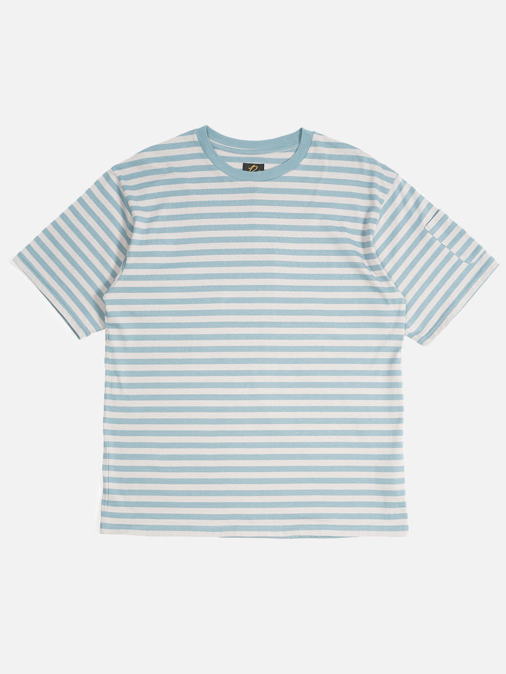 Needles S/S Crew Neck Tee - Cotton Stripe Jersey Blue Grey