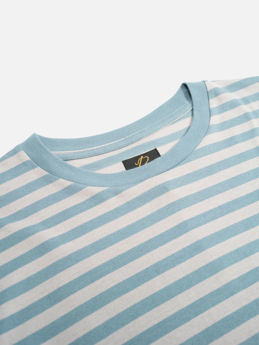 Needles S/S Crew Neck Tee - Cotton Stripe Jersey Blue Grey – Oallery