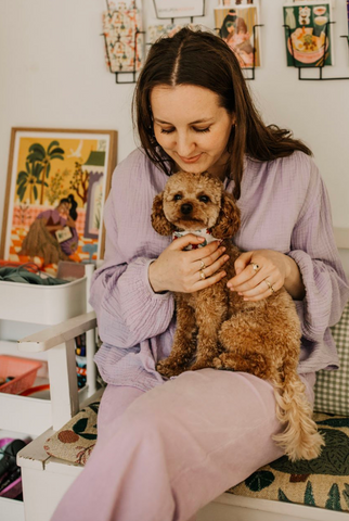 Bodil Jane with her dog