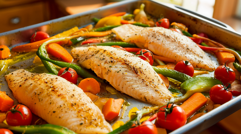Sheet Pan Baked Tilapia with Vegetables
