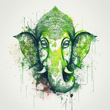 ArtsIndia's] Vibrant Ganesha: A Colorful Modern Art Printing Print in Oil  on Blue Background (Gloss, 30 x 30 (Inches)) : : Home & Kitchen