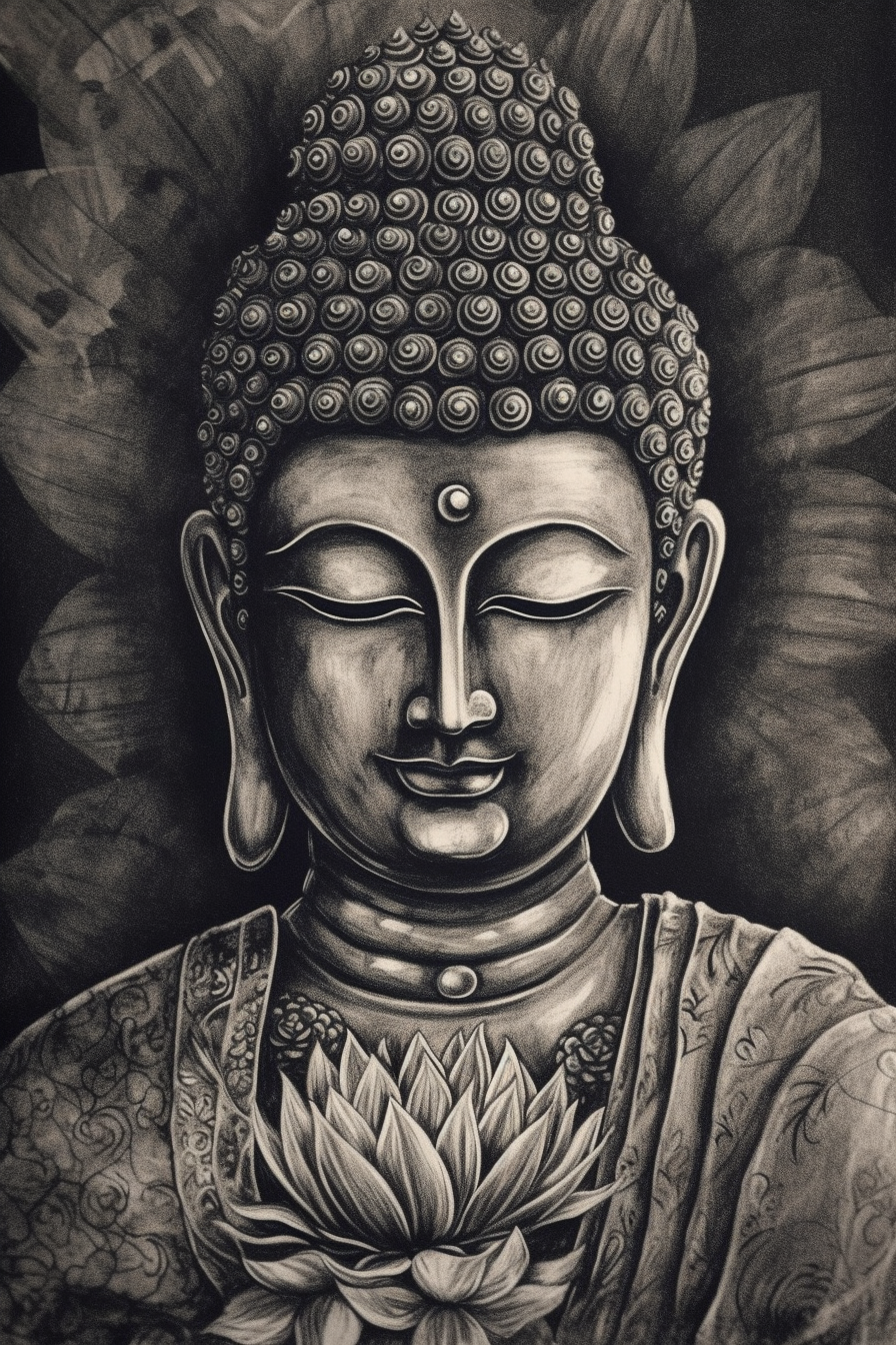 Gautama Buddha Portrait Drawing by Asp Arts - Fine Art America