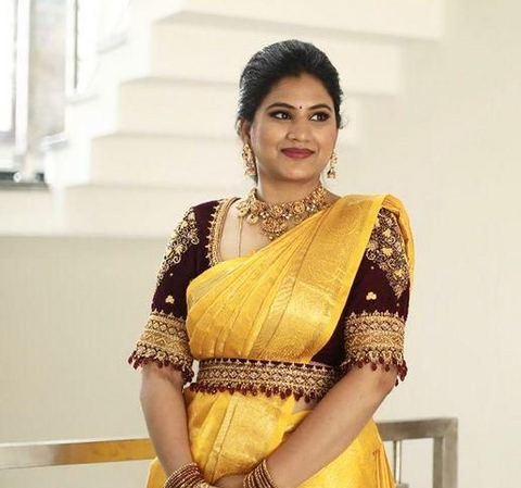 Silk saree with belt ideas, Belted blouse designs, New model blouse designs  for this season 