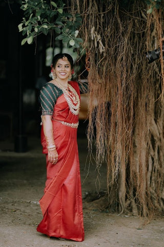 Plain red sarees