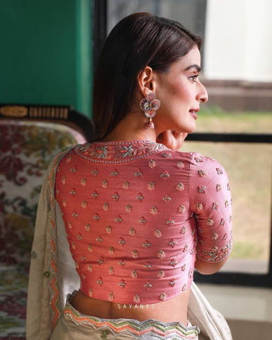 embroidered back blouse