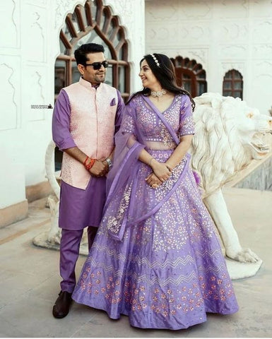 The  Jodhipuri Suit and Sharara  Couple Outfits
