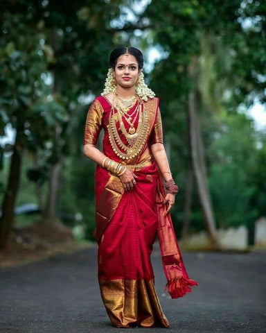 Traditional saree draping