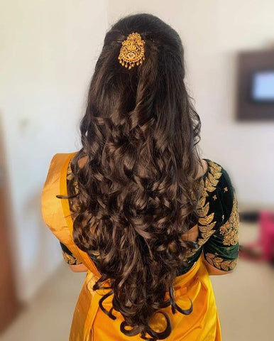 new hair style for wedding party!! Indian wedding hairstyles for long hair,  latest wedding hairstyle - YouTube