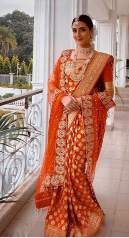 Double saree draping style