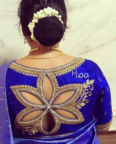lotus flower cutout wedding blouse