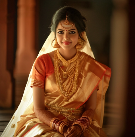 red organza saree