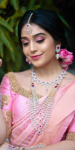 pink saree