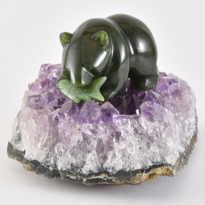 Matsuda HD Jade 1.25 - Bear on Amethyst - A Natural Wonder for a Tranquil Home and Work Environment