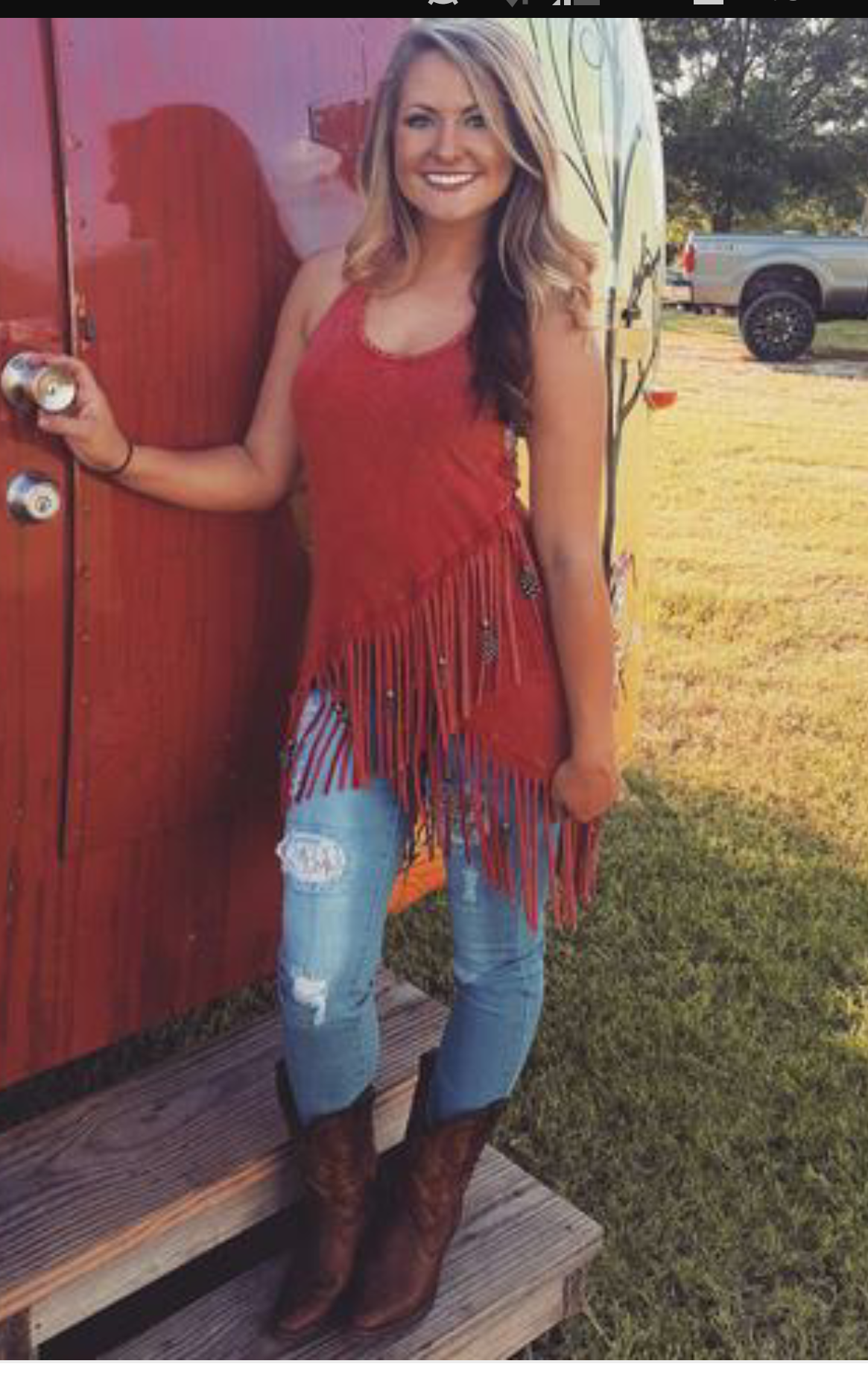 western fringe tank top