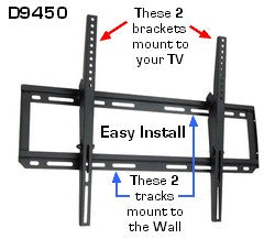 TV Wall Mount Bracket with tilt for TV from 42 inches to 65 inches and up to 160 lbs.