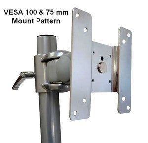 Chrome plated VESA 100 x 100 monitor bracket exclusively on CUZZI DSCLB Desk Monitor Stand