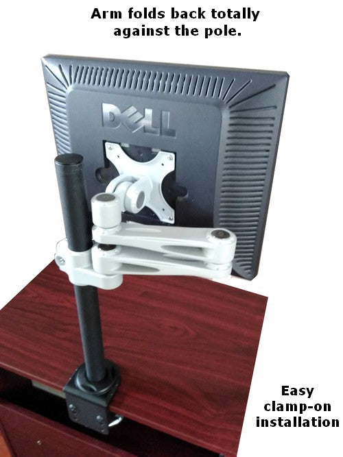 DF17CL Clamp on monitor desk stand and articulated VESA monitor arm