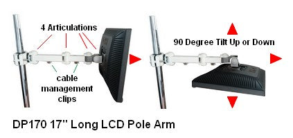 Monitor Pole Arm: attach a monitor to a pole on a dental chair or on any pole.