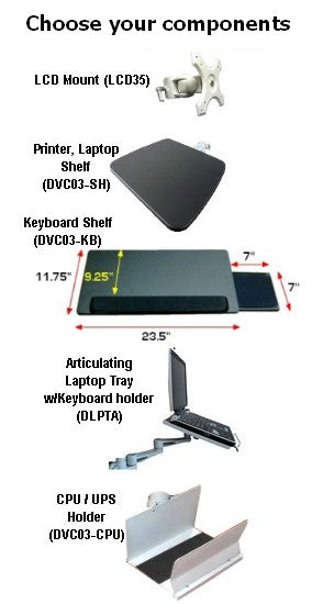 Customizable Pole Monitor cart to watch TV computer monitor laptop in bed