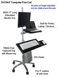 DVC04-Rolling Pole Computer Workstation Sit ti Stand for Point of care operation